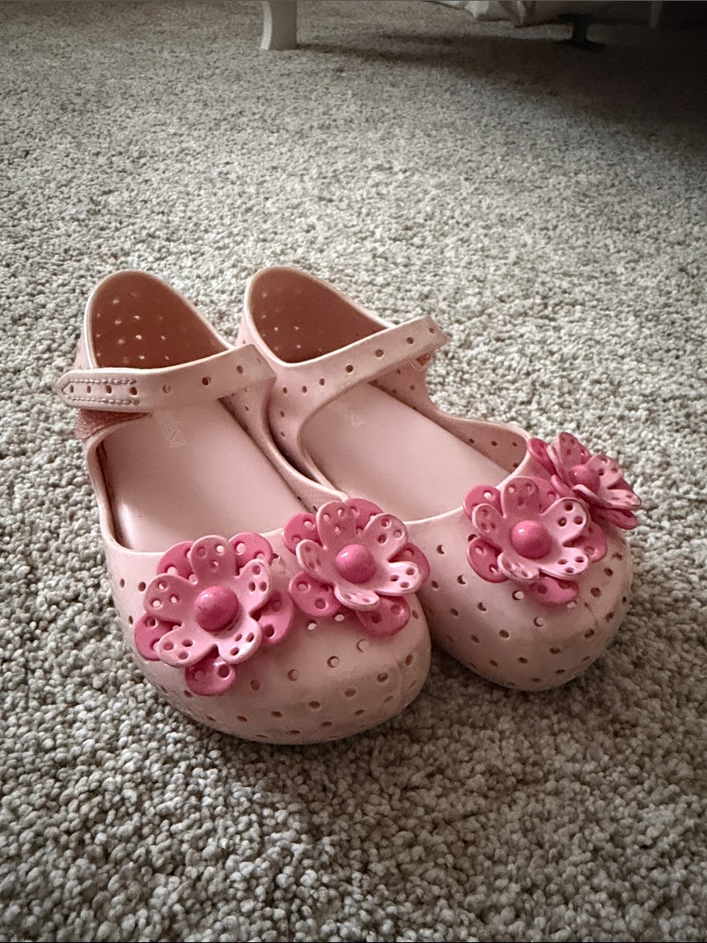 Mini Melissa Pink Floral Mary Jane Sandals